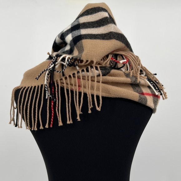 BURBERRY Rare Snood / Infinity style cashmere Scarf wool cashmere tartan plaid - Picture 6 of 8